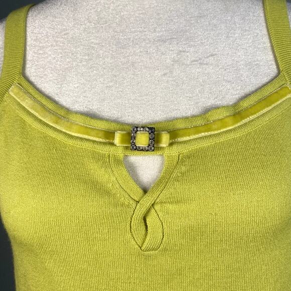 Lime Green Cynthia Steffe Vintage Y2k Strappy Cami Tank Top Bow Buckle Detail - Picture 3 of 4